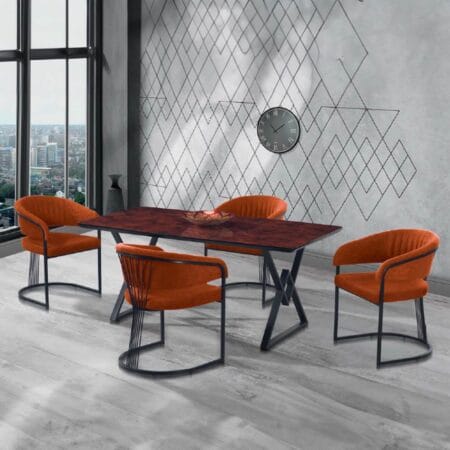 AlyaTrend dining set showcased at a contemporary furniture store in London.