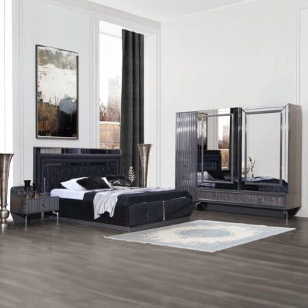 Carmen bedroom set featured in a leading London bedroom furniture store.