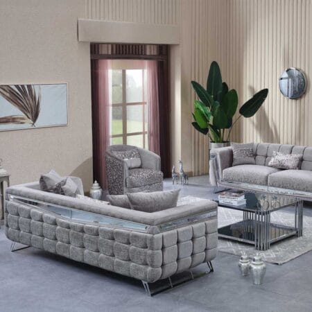 Milano Silver Sofa Set