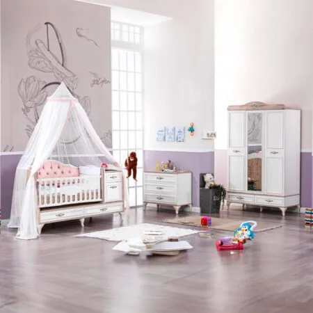 Golden baby base set for baby rooms, offering luxury furniture to elevate your nursery's design.