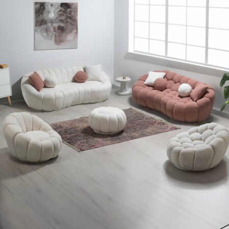 Latte sofa set, blending cozy comfort with stylish design, perfect for any modern living space.