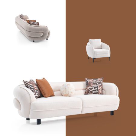 Elegant Marsilya sofa set, perfect for enhancing your living room's comfort and style.