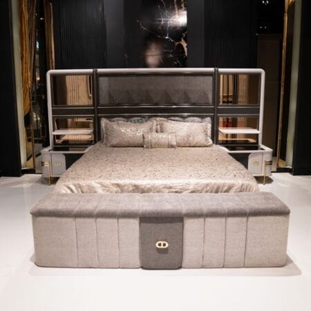 Bedroom design in London, Brooklyn set, combining modern aesthetics with comfort.