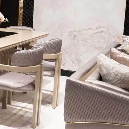 Luxury Milano dining room in London brings sophisticated comfort to your home.