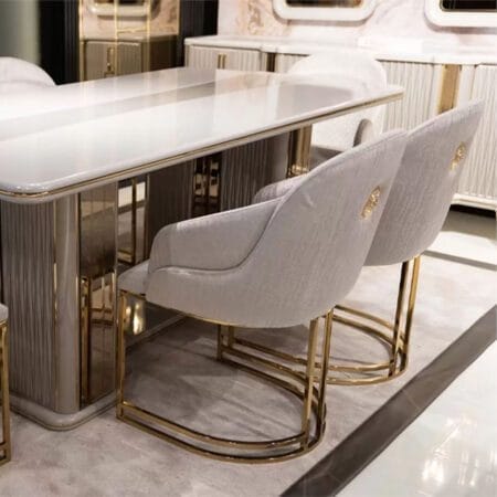 Stylish Versace dining set in London designed for elegance and functionality.