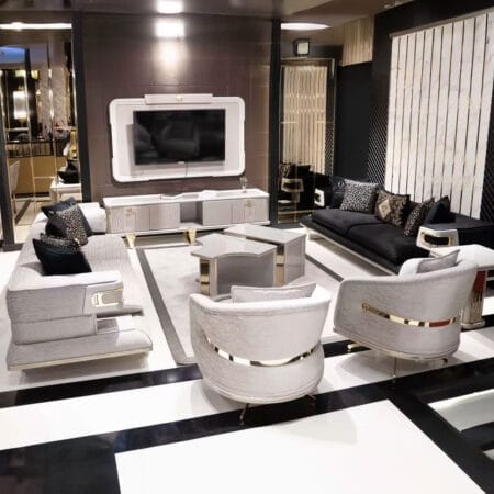 Beautiful Versace sofa set in London brings style and comfort to your home.