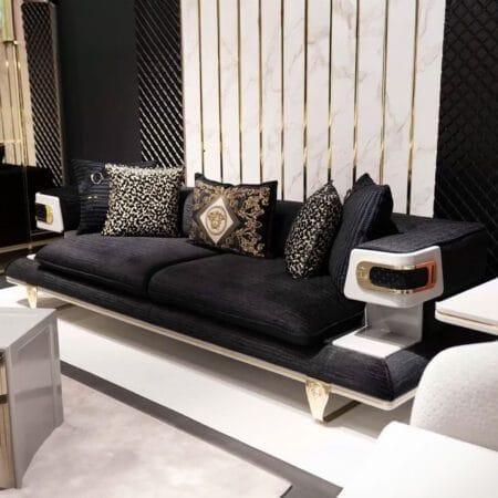 Elegant Versace sofa set in London made for refined and luxurious living.