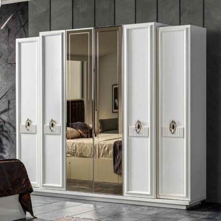 Akra stylish wardrobe with drawers, providing a modern storage solution with elegant design.