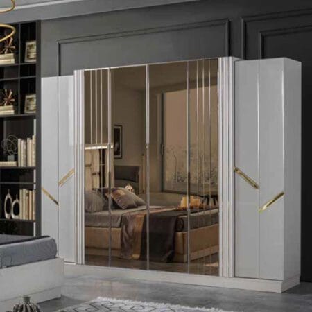 Astana luxury wardrobe with mirror, a sophisticated piece offering ample storage.