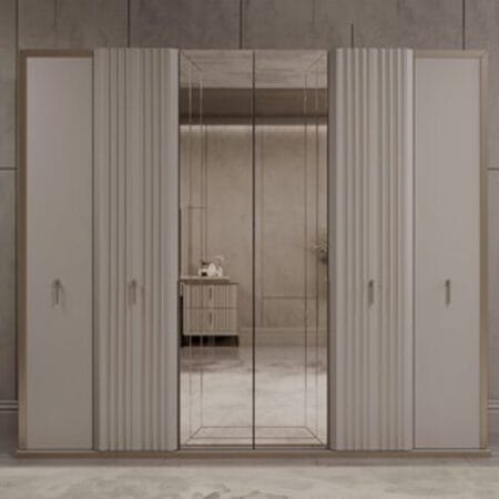 Diamond elegant wardrobe with shelves, designed to elevate your room’s aesthetic.