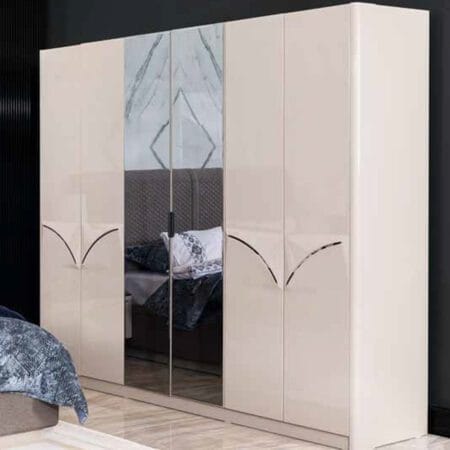Helsinki luxury wardrobe with shelves, providing both luxurious design and functional storage space.
