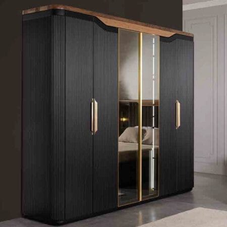 Hermes beautiful wardrobe with shelves, combining contemporary style with spacious storage fluids.