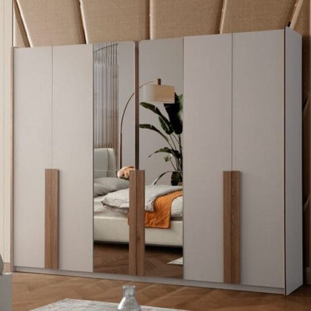Iznik stylish wardrobe with mirror, providing a chic and functional addition to your bedroom.