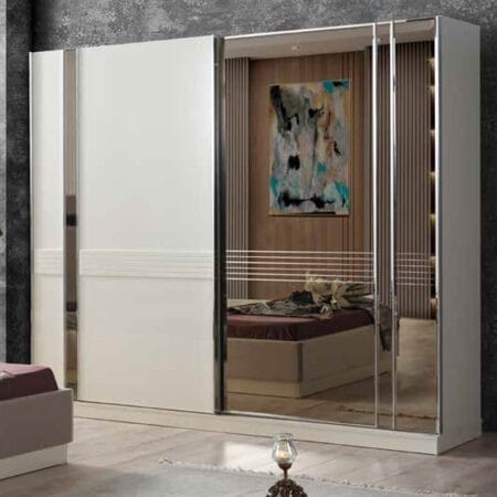 Munih beautiful wardrobe with mirror, offering a perfect combination of design and practicality.