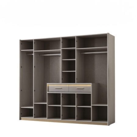 Napoli stylish wardrobe with mirror, providing a contemporary design with a reflective surface.