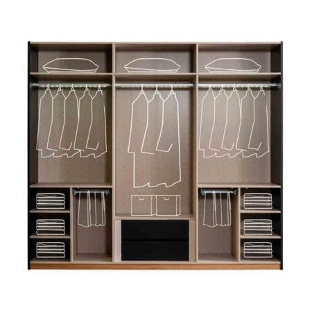 Prada luxury wardrobe with a mirror, blending high end design and functionality for your bedroom.