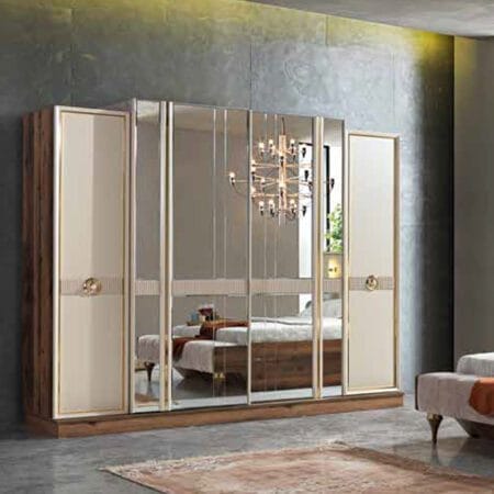 Topkapi quality wardrobe with mirror, combining traditional craftsmanship and modern storage.