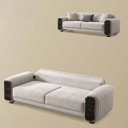 Stylish sofa set in London, Esila grey sofa fits chic and versatile interiors.