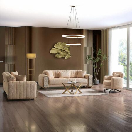 Luxury sofa set for sale, Esila cream sofa brings gentle luxury to your lounge.