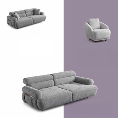 Luxury sofa set in London, Nevada dark grey sofa adds depth to modern spaces.