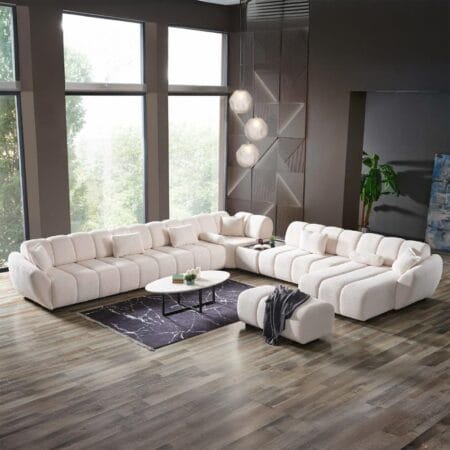 Stylish corner sofa set in London, Orlando cream fits modern cozy spaces.