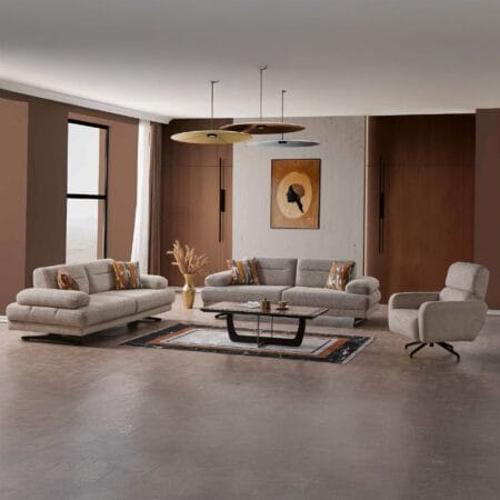 Elegant sofa set in London, Tudor beige coffee sofa elevates modern interiors.