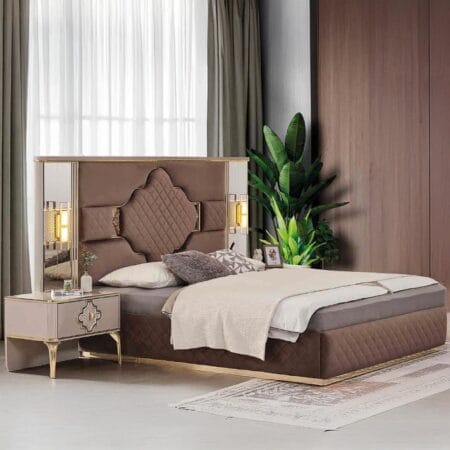 Elegant bedroom furniture in London, this complete set blends comfort with style.